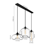 Modern 3 Light Linear Cluster Glass Pendant Light - LightfixturesUAE