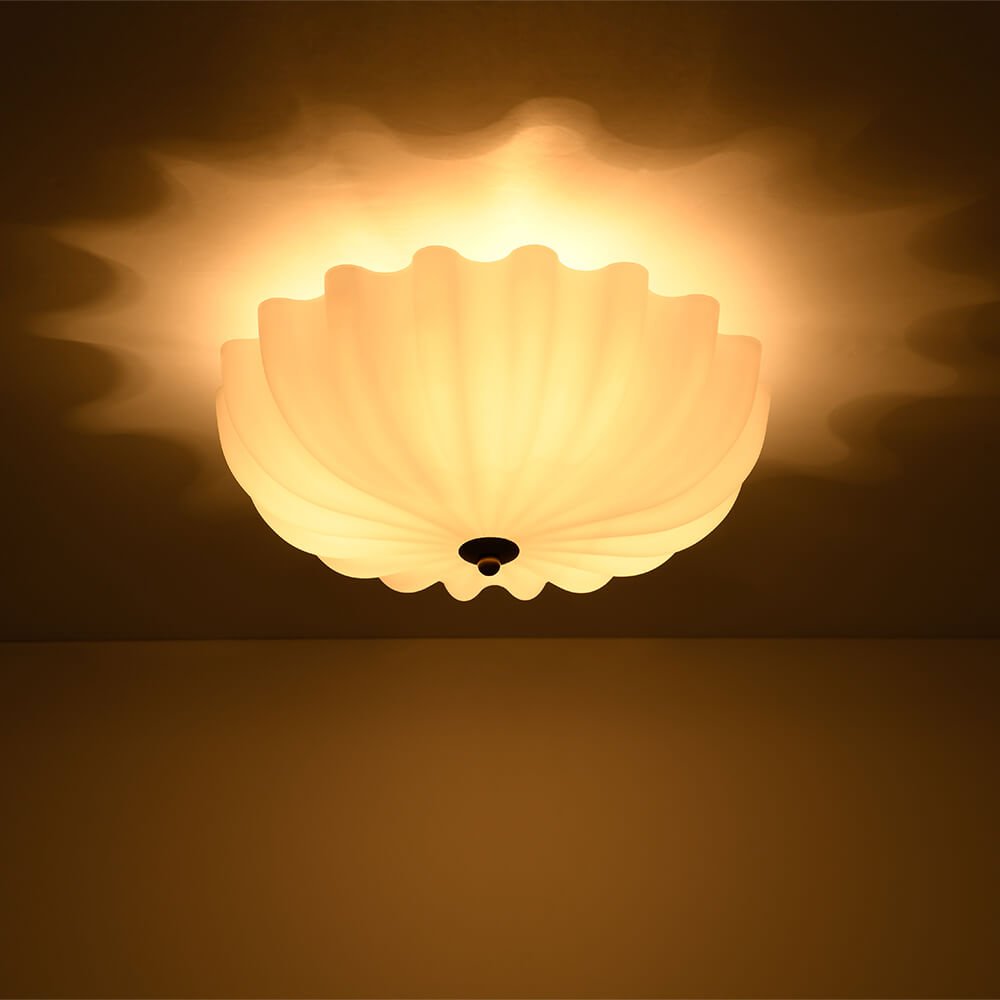 Modern 3 - Light Milky White Daisy Glass Semi - Flush Ceiling Light - LightfixturesUAE