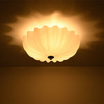 Modern 3 - Light Milky White Daisy Glass Semi - Flush Ceiling Light - LightfixturesUAE