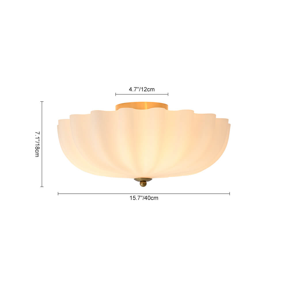 Modern 3 - Light Milky White Daisy Glass Semi - Flush Ceiling Light - LightfixturesUAE