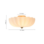 Modern 3 - Light Milky White Daisy Glass Semi - Flush Ceiling Light - LightfixturesUAE
