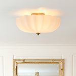 Modern 3 - Light Milky White Daisy Glass Semi - Flush Ceiling Light - LightfixturesUAE