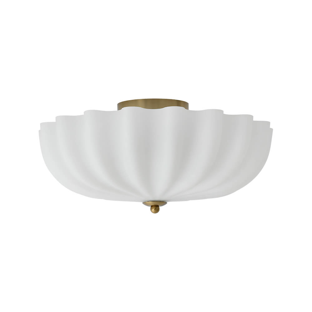 Modern 3 - Light Milky White Daisy Glass Semi - Flush Ceiling Light - LightfixturesUAE
