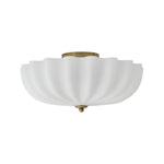 Modern 3 - Light Milky White Daisy Glass Semi - Flush Ceiling Light - LightfixturesUAE