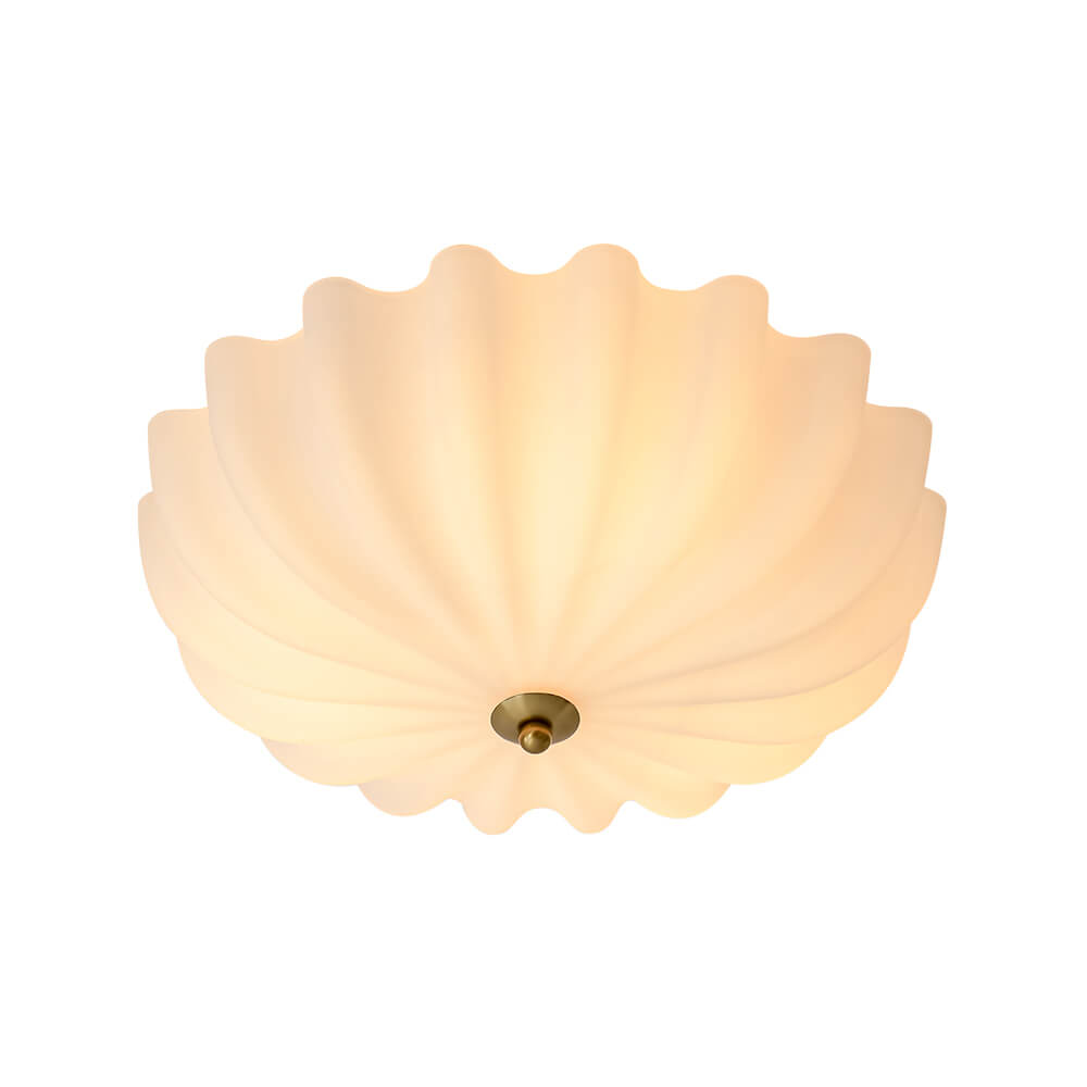Modern 3 - Light Milky White Daisy Glass Semi - Flush Ceiling Light - LightfixturesUAE