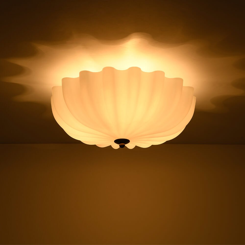 Modern 3 - Light Milky White Daisy Glass Semi - Flush Ceiling Light - LightfixturesUAE