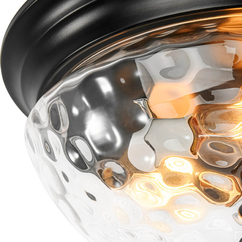 Modern 3 - Light Mushroom Water Ripple Glass Flush Mount - LightfixturesUAE