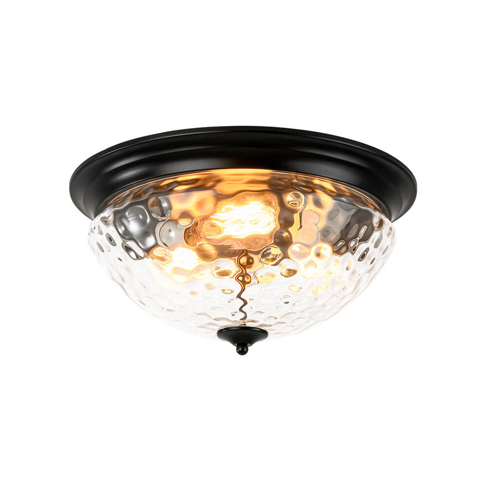 Modern 3 - Light Mushroom Water Ripple Glass Flush Mount - LightfixturesUAE