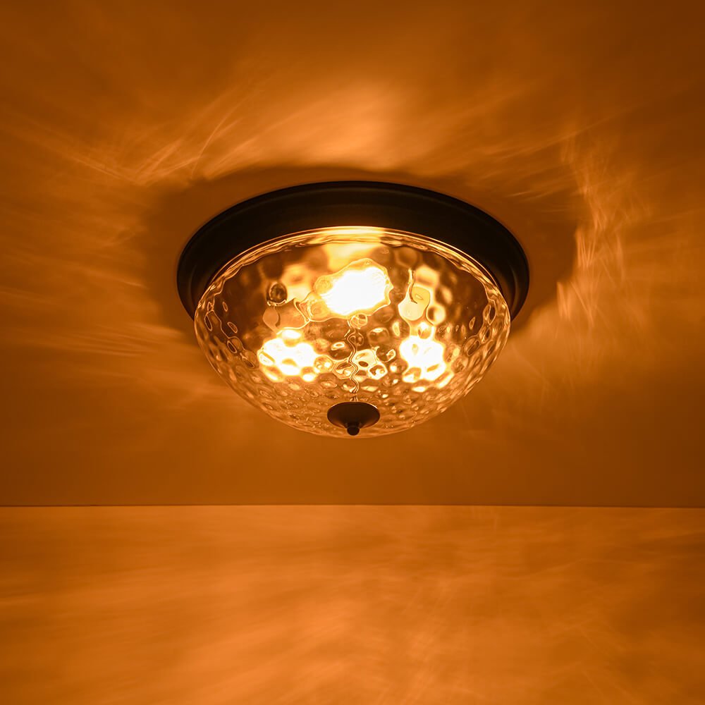 Modern 3 - Light Mushroom Water Ripple Glass Flush Mount - LightfixturesUAE