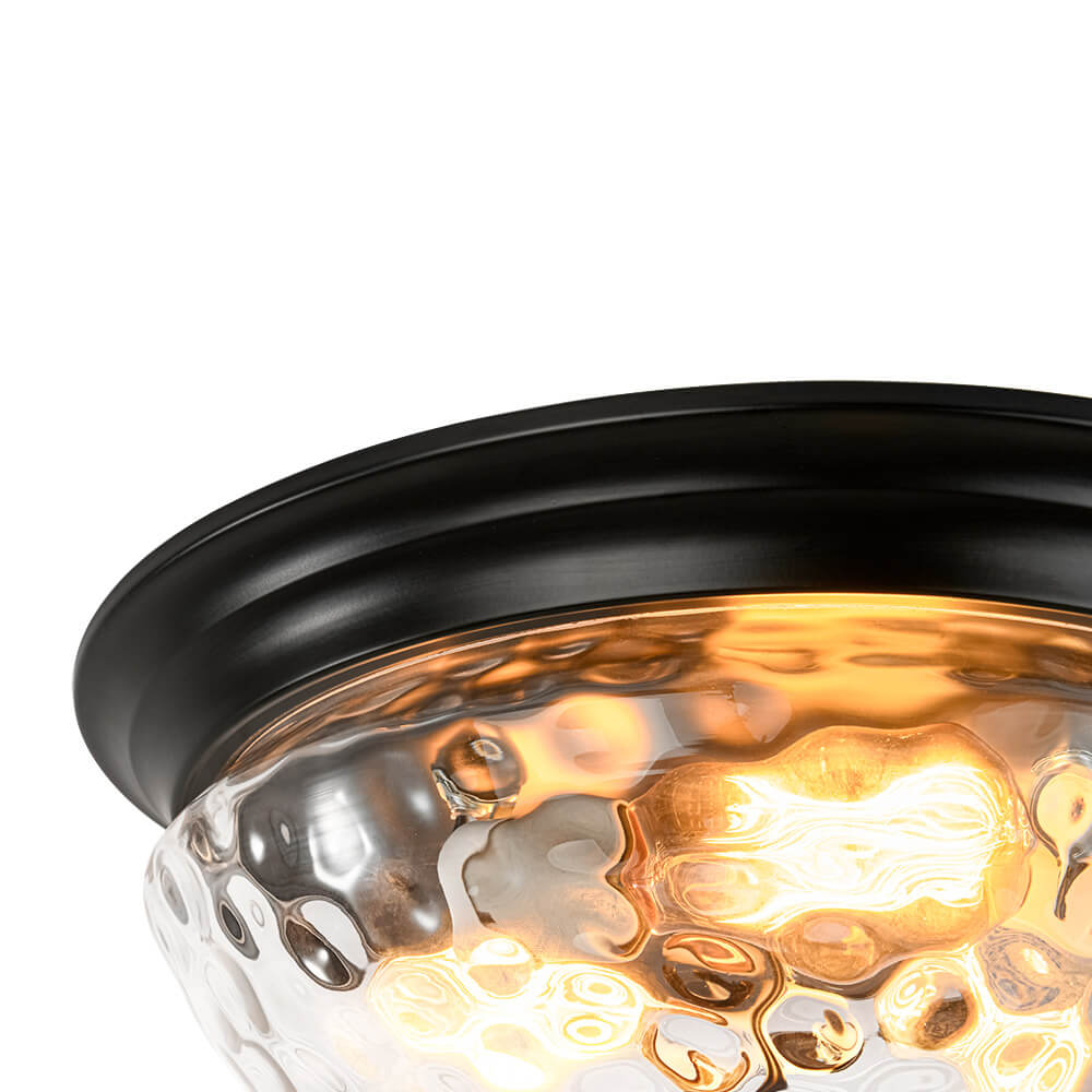 Modern 3 - Light Mushroom Water Ripple Glass Flush Mount - LightfixturesUAE
