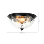 Modern 3 - Light Mushroom Water Ripple Glass Flush Mount - LightfixturesUAE