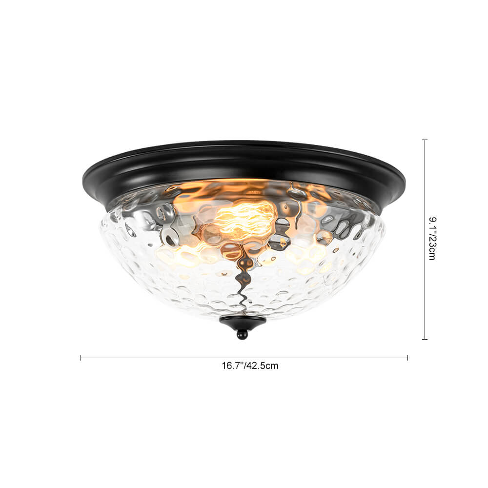 Modern 3 - Light Mushroom Water Ripple Glass Flush Mount - LightfixturesUAE