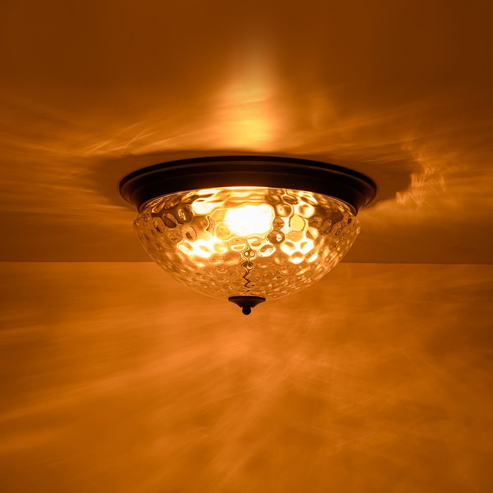 Modern 3 - Light Mushroom Water Ripple Glass Flush Mount - LightfixturesUAE