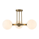 Modern 3 - Light Opal Glass Globe Circle Ring Semi Flush Mount Ceiling Light - LightfixturesUAE