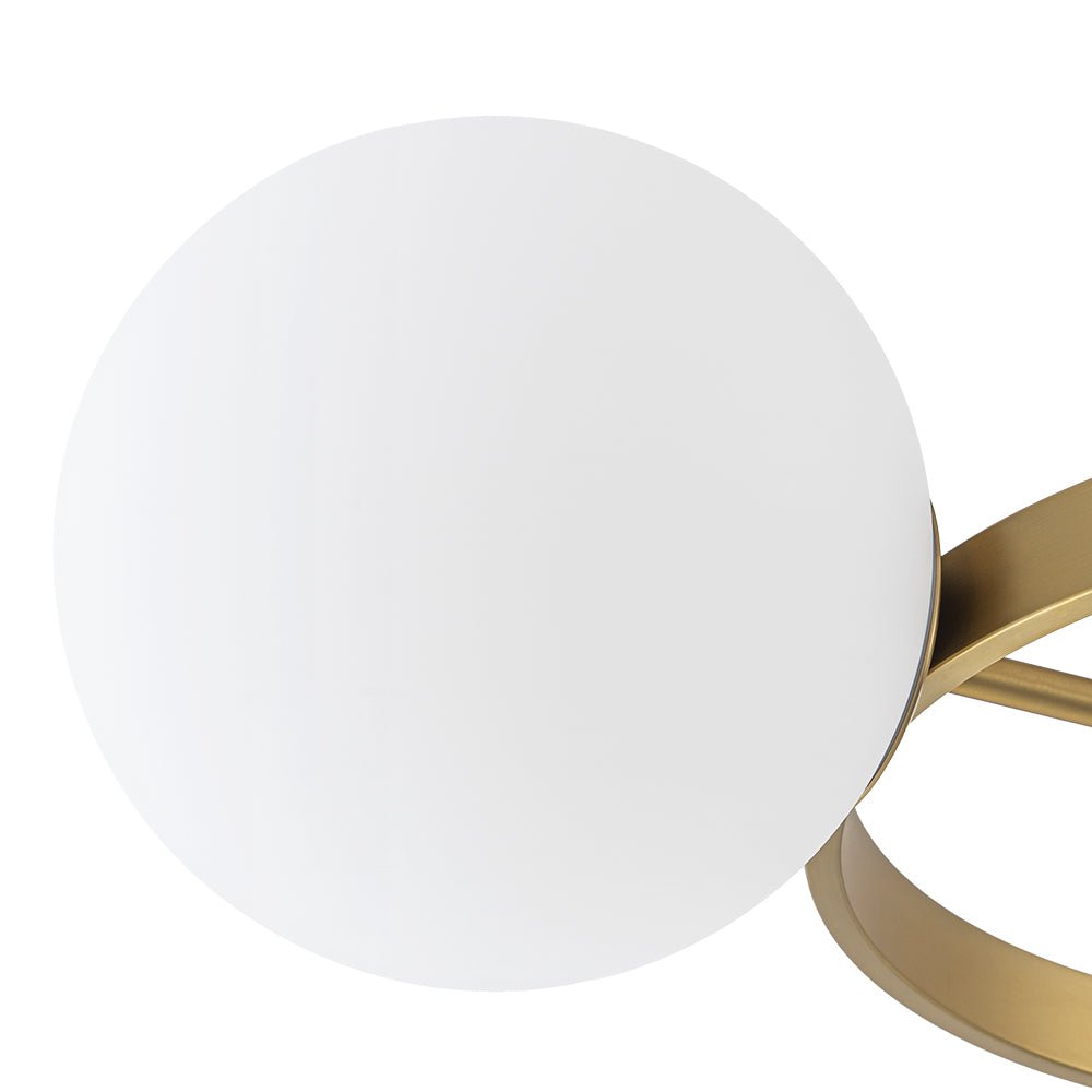 Modern 3 - Light Opal Glass Globe Circle Ring Semi Flush Mount Ceiling Light - LightfixturesUAE