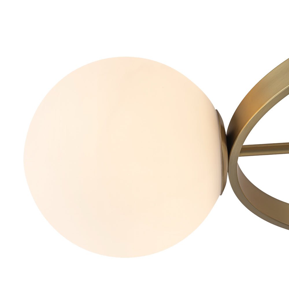 Modern 3 - Light Opal Glass Globe Circle Ring Semi Flush Mount Ceiling Light - LightfixturesUAE