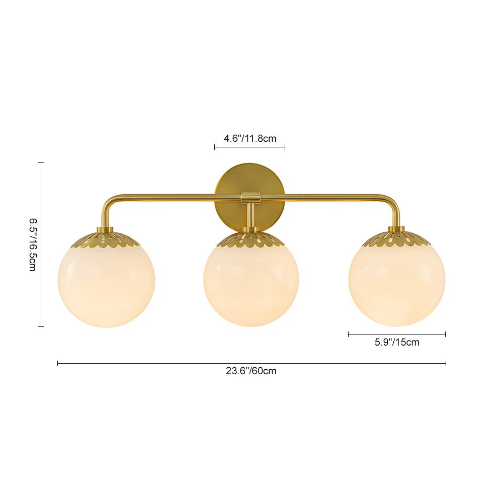 Modern 3 - Light Opal Glass Globe Wall Sconce - LightfixturesUAE