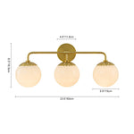 Modern 3 - Light Opal Glass Globe Wall Sconce - LightfixturesUAE