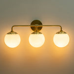 Modern 3 - Light Opal Glass Globe Wall Sconce - LightfixturesUAE