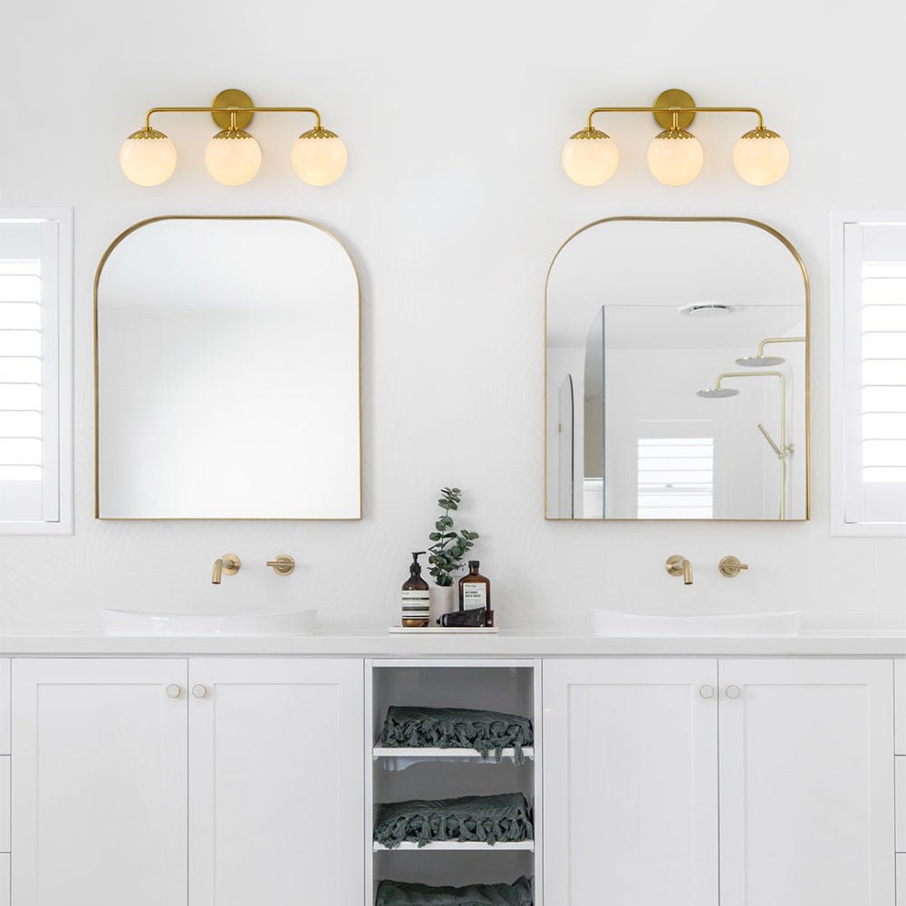 Modern 3 - Light Opal Glass Globe Wall Sconce - LightfixturesUAE