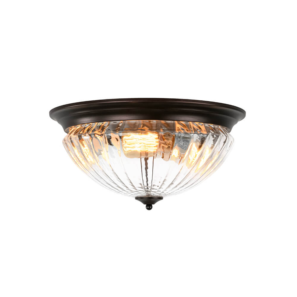Modern 3 - Light Ribbed Glass Flush Mount - LightfixturesUAE