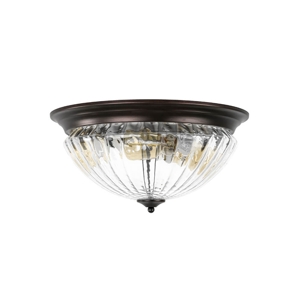 Modern 3 - Light Ribbed Glass Flush Mount - LightfixturesUAE