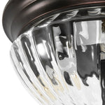 Modern 3 - Light Ribbed Glass Flush Mount - LightfixturesUAE