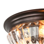 Modern 3 - Light Ribbed Glass Flush Mount - LightfixturesUAE