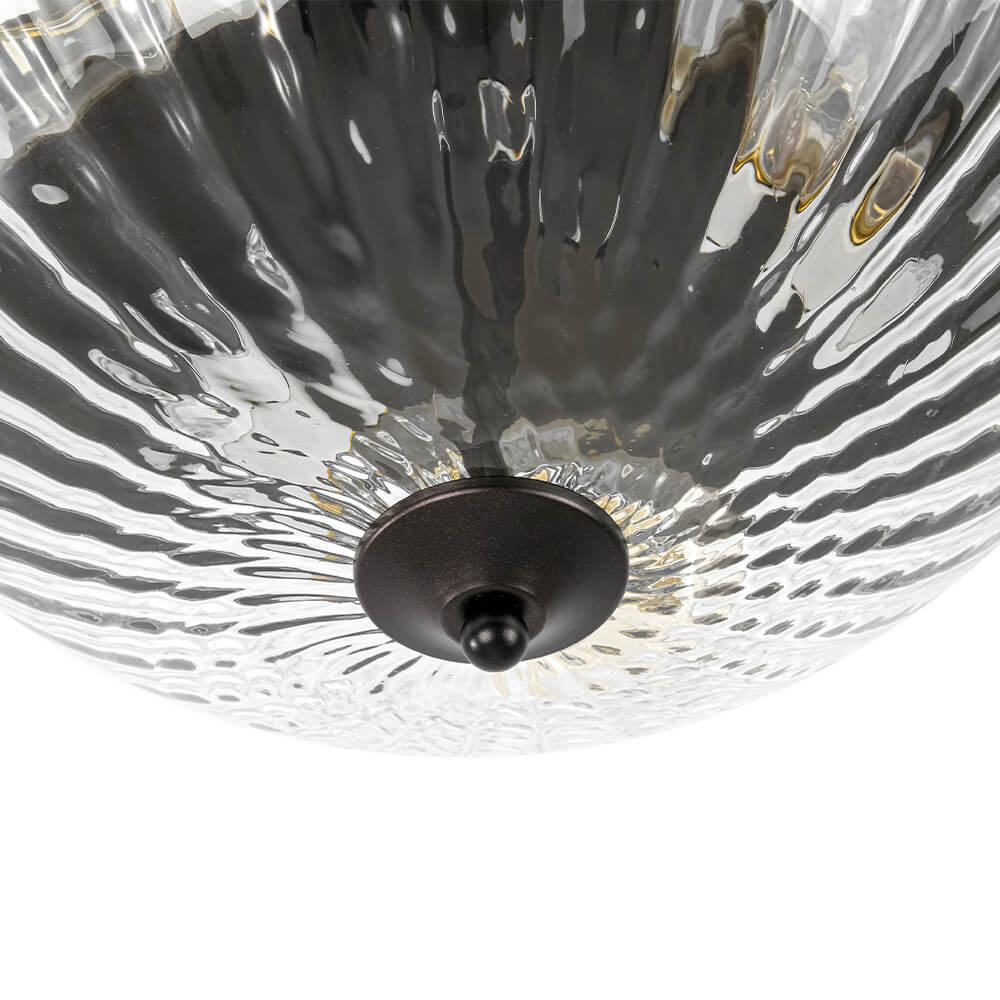 Modern 3 - Light Ribbed Glass Flush Mount - LightfixturesUAE