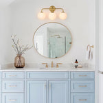 Modern 3/4 - Light Glass Globe Bathroom Vanity Wall Light - LightfixturesUAE