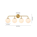 Modern 3/4 - Light Glass Globe Bathroom Vanity Wall Light - LightfixturesUAE