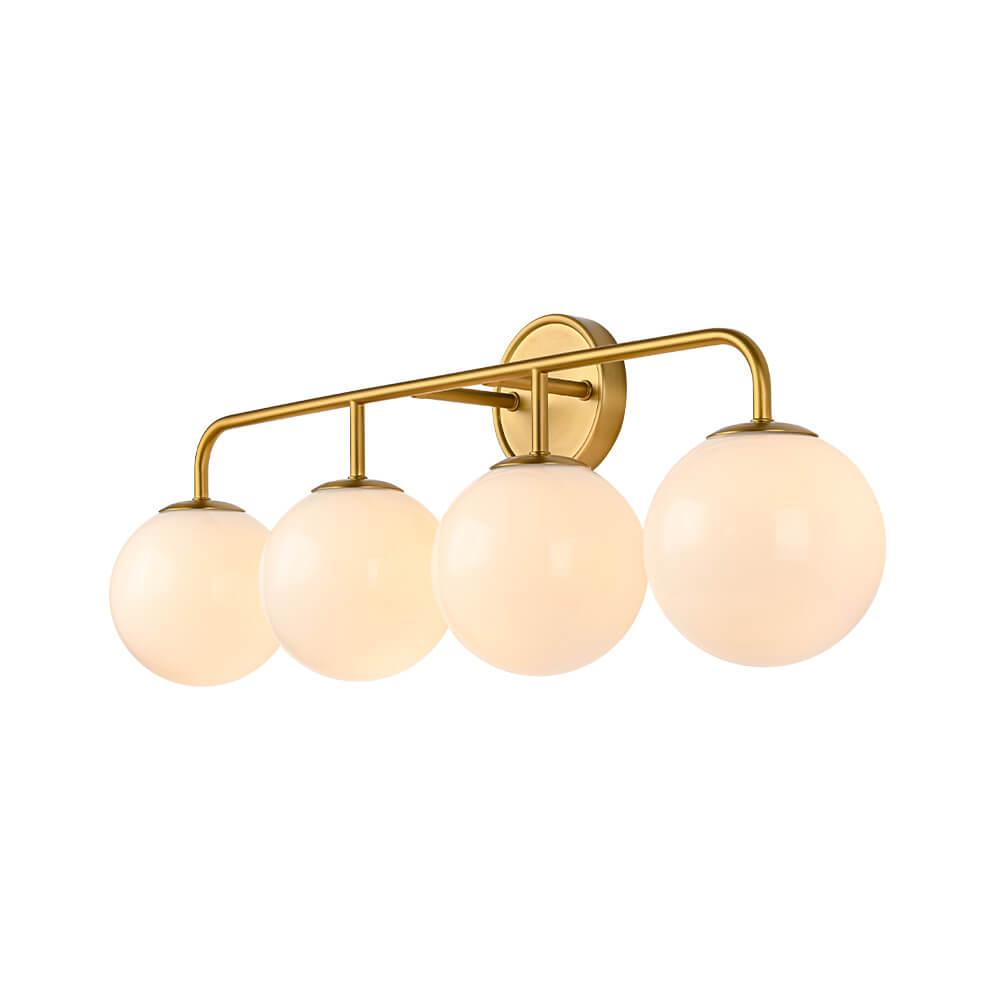 Modern 3/4 - Light Glass Globe Bathroom Vanity Wall Light - LightfixturesUAE