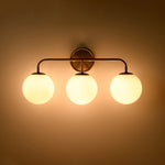 Modern 3/4 - Light Glass Globe Bathroom Vanity Wall Light - LightfixturesUAE