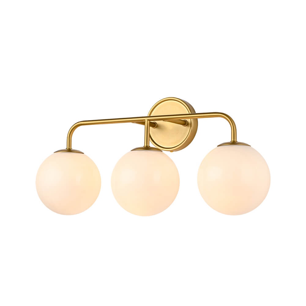 Modern 3/4 - Light Glass Globe Bathroom Vanity Wall Light - LightfixturesUAE