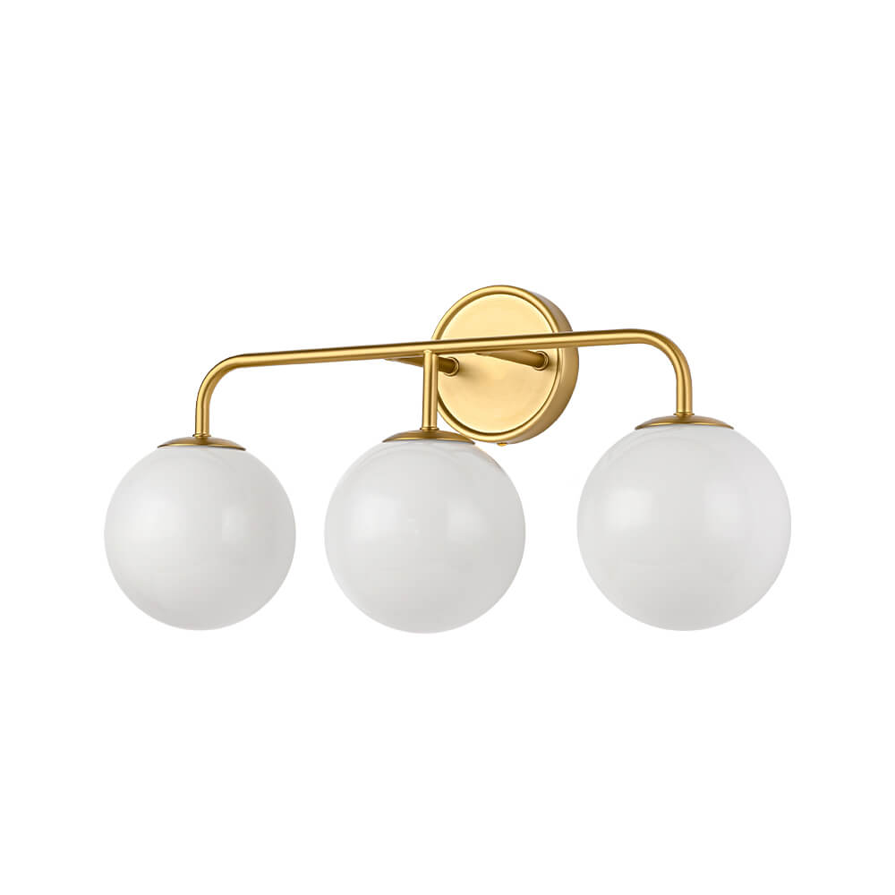 Modern 3/4 - Light Glass Globe Bathroom Vanity Wall Light - LightfixturesUAE