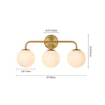 Modern 3/4 - Light Glass Globe Bathroom Vanity Wall Light - LightfixturesUAE