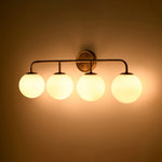 Modern 3/4 - Light Glass Globe Bathroom Vanity Wall Light - LightfixturesUAE