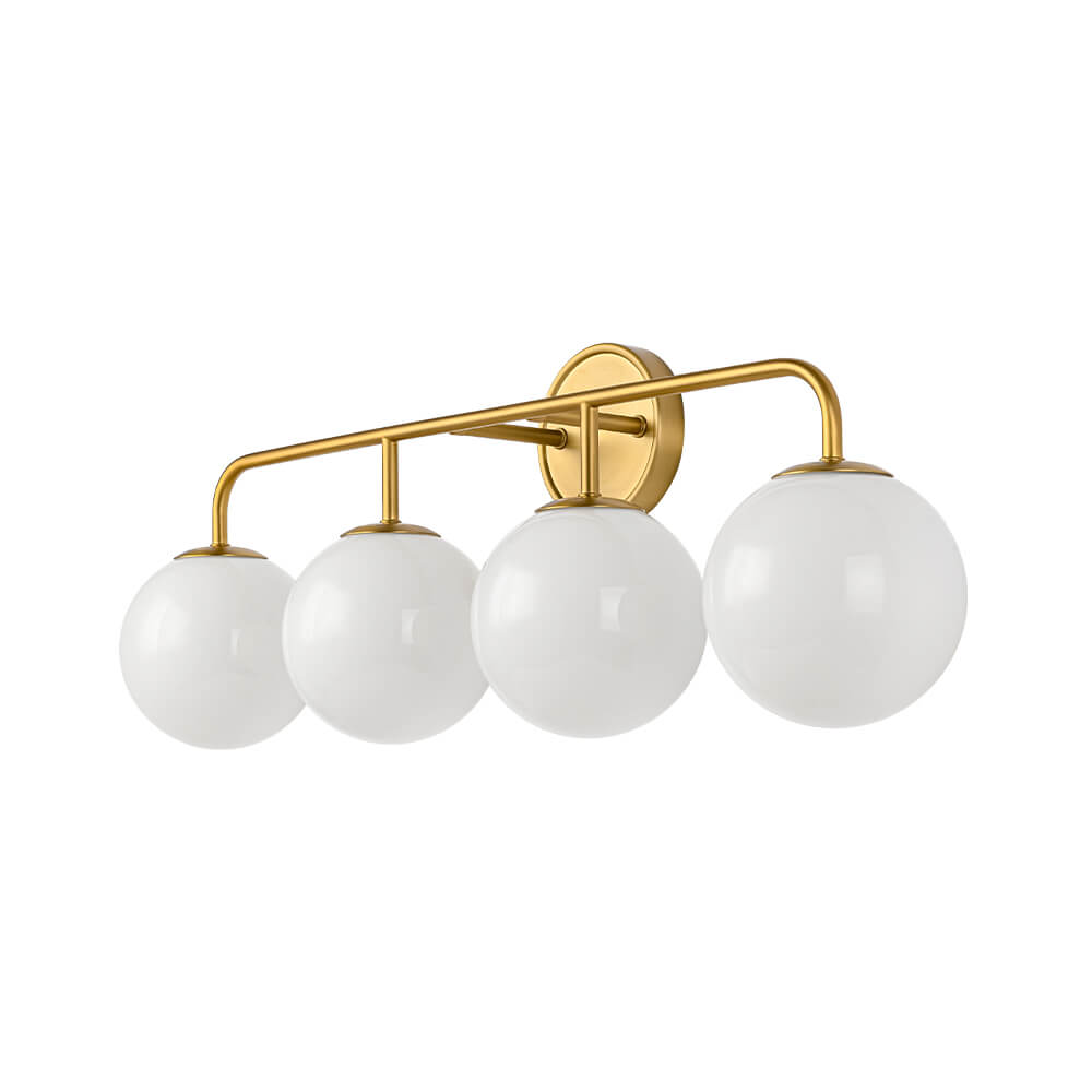 Modern 3/4 - Light Glass Globe Bathroom Vanity Wall Light - LightfixturesUAE