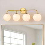 Modern 3/4 - Light Glass Globe Bathroom Vanity Wall Light - LightfixturesUAE