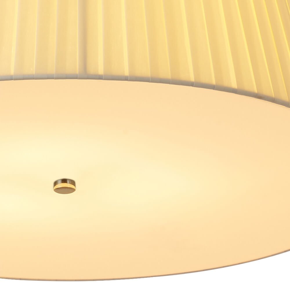 Modern 3/4 Light Pleated Drum Cone Semi - Flush Ceiling Light - LightfixturesUAE