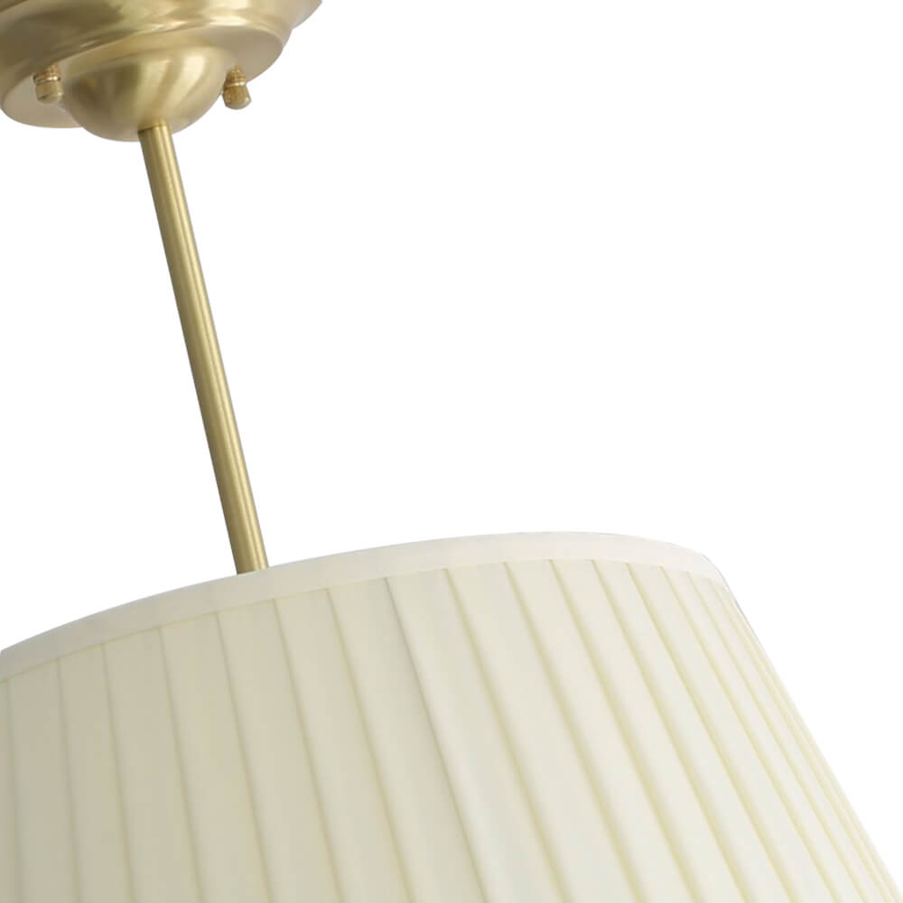 Modern 3/4 Light Pleated Drum Cone Semi - Flush Ceiling Light - LightfixturesUAE