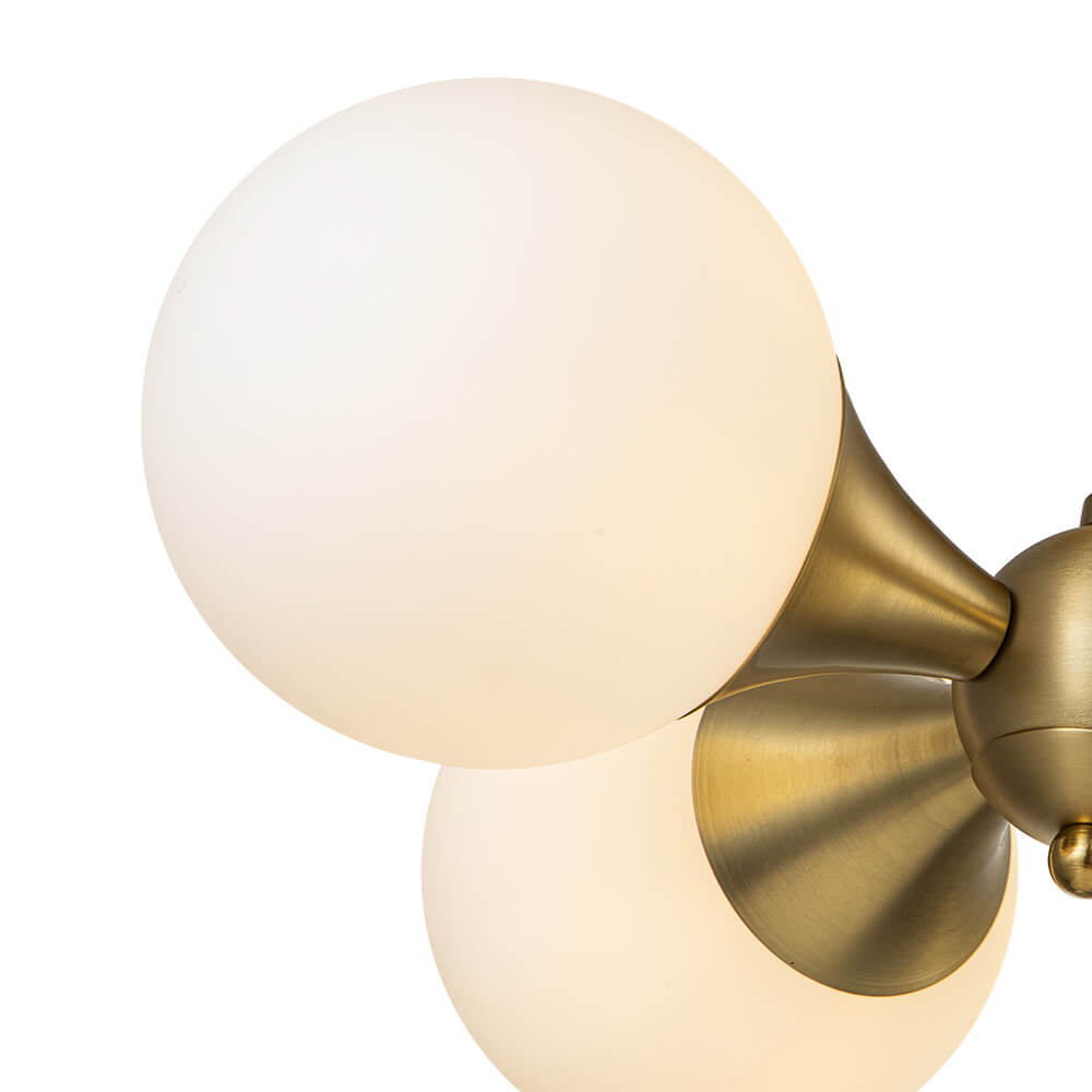Modern 4 - Light Antique Brass Milk Light Glass Semi Flush Mount - LightfixturesUAE
