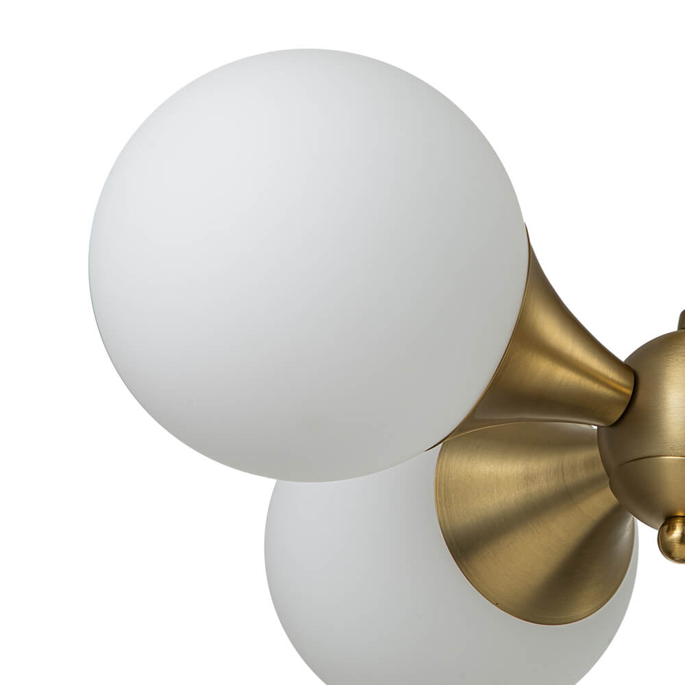Modern 4 - Light Antique Brass Milk Light Glass Semi Flush Mount - LightfixturesUAE