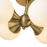 Modern 4 - Light Antique Brass Milk Light Glass Semi Flush Mount - LightfixturesUAE