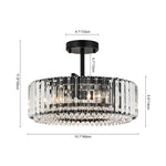 Modern 4 - Light Bauhaus Crystal Semi - Flush Mount Ceiling Light - LightfixturesUAE