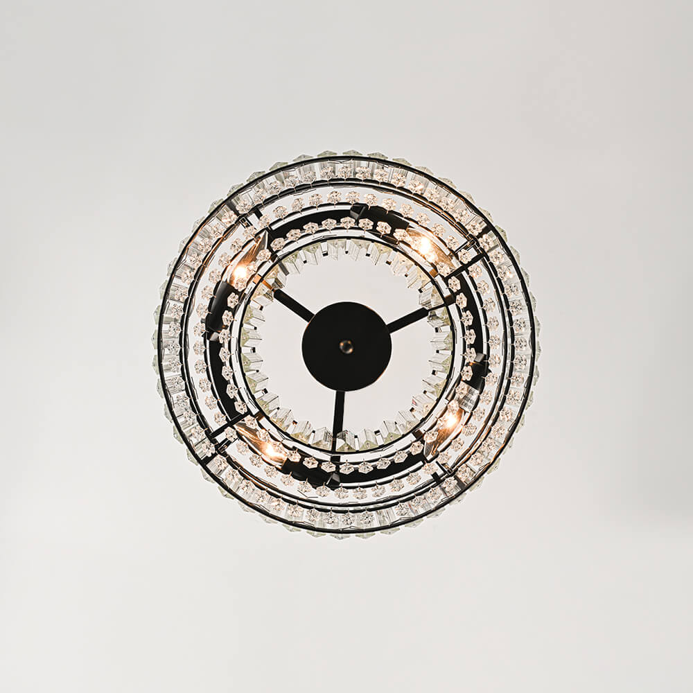 Modern 4 - Light Bauhaus Crystal Semi - Flush Mount Ceiling Light - LightfixturesUAE