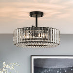 Modern 4 - Light Bauhaus Crystal Semi - Flush Mount Ceiling Light - LightfixturesUAE