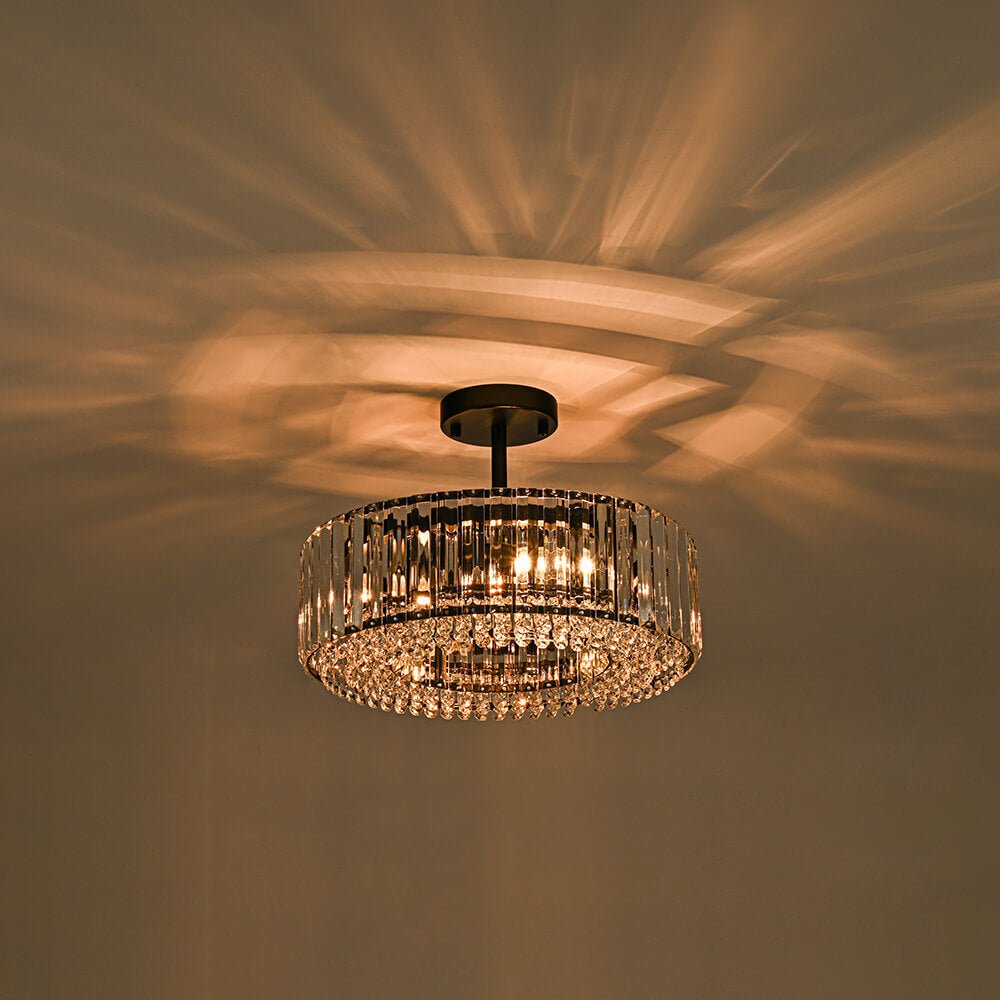 Modern 4 - Light Bauhaus Crystal Semi - Flush Mount Ceiling Light - LightfixturesUAE