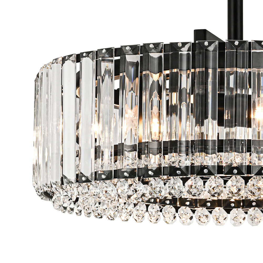 Modern 4 - Light Bauhaus Crystal Semi - Flush Mount Ceiling Light - LightfixturesUAE