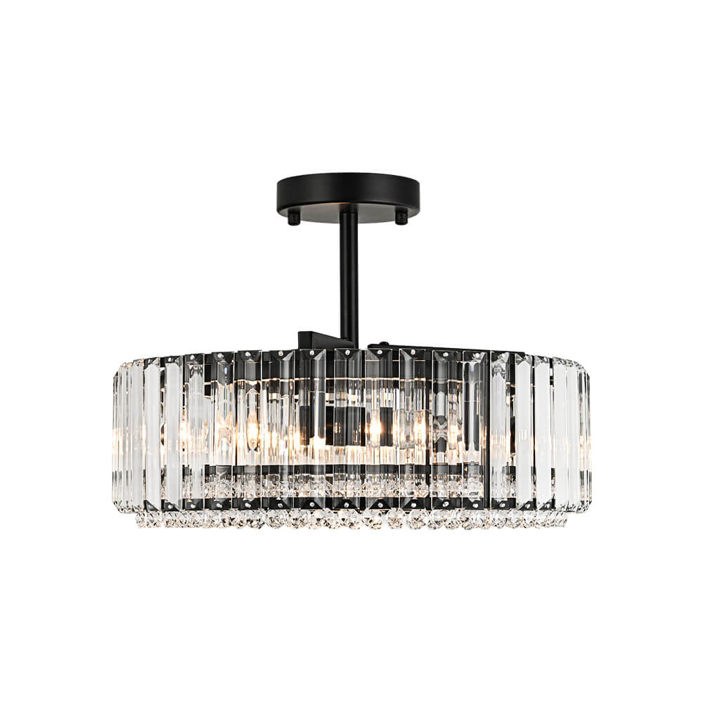 Modern 4 - Light Bauhaus Crystal Semi - Flush Mount Ceiling Light - LightfixturesUAE